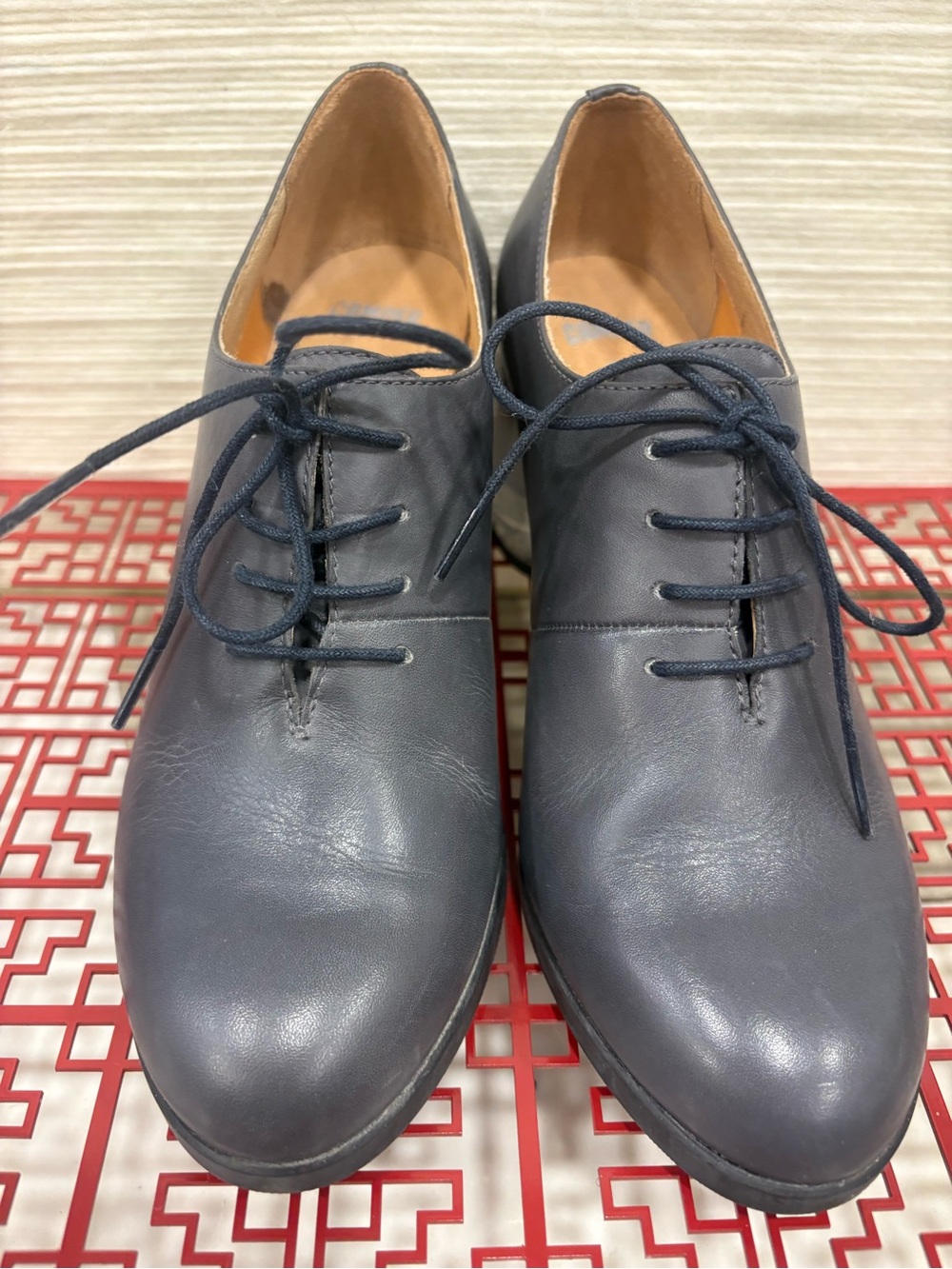 Camper Classic Lace-Up Leather Oxfords - grey